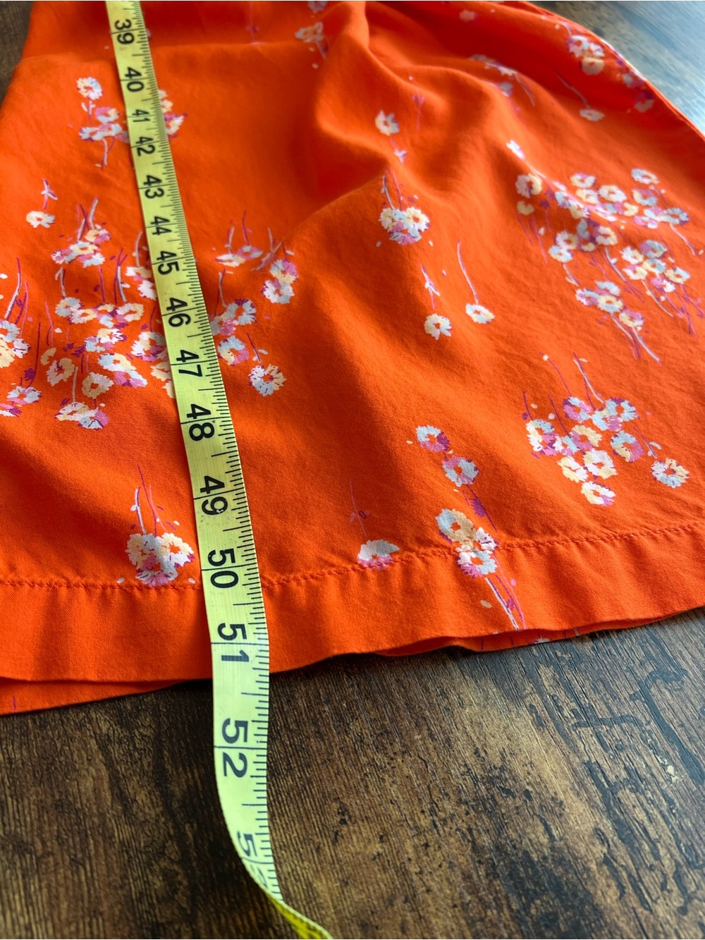 a.n.a Coral Orange Floral Wide Leg Jumpsuit Smocked Waist Boho - Picture 6 of 8